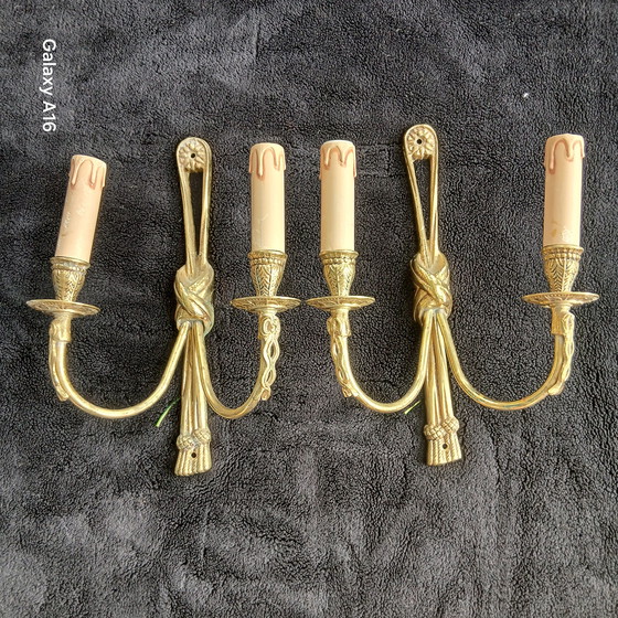 Image 1 of 2 Appliques Style Louis 16, Bronze . Nœuds 