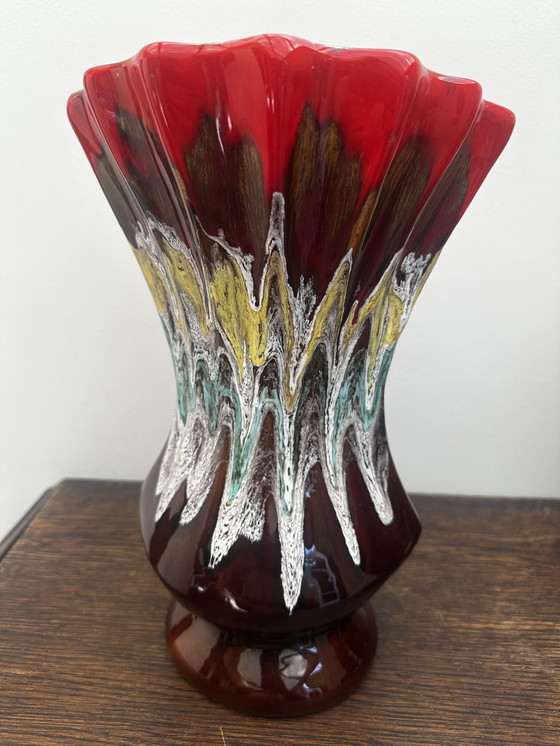 Image 1 of Grand Vase attribué Vallauris H 32 cm Forme Coquillage - Vintage 