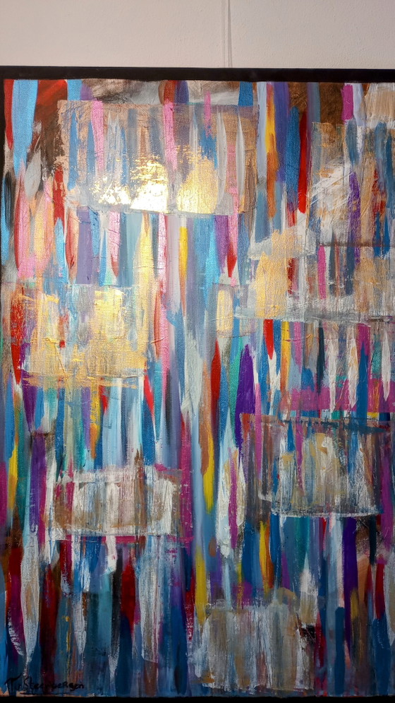 Image 1 of T. van Steenbergen Abstract "HOPE" 70 x 100 cm nuovo.