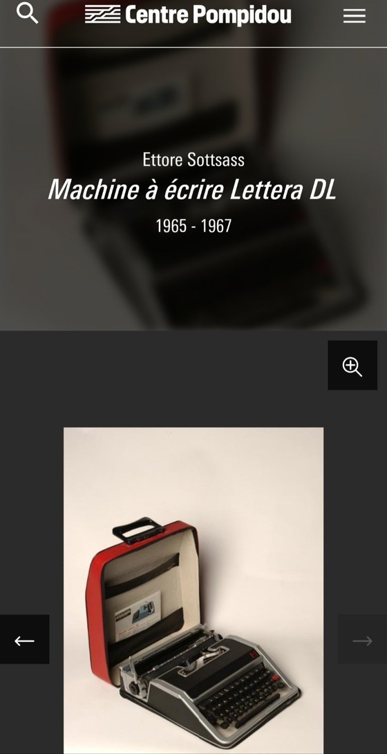 Image 1 of Lettera DL Schreibmaschine von E. Sottsass Olivetti 1965 FF Coppola Der Pate