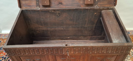 Antieke Eikenhouten Dekenkist – Opbergkast, Iron, Wood (photo 4 of 8)