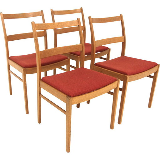Set of 4 vintage oak chairs, Sweden 1960