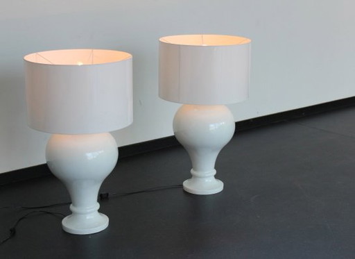 2x Extra Large Lampadaire Blanc