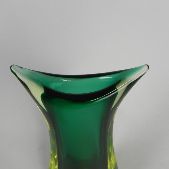Murano Sommerso Vase in Green and Yellow-Amber Glass, 1960s – Vintage (photo 6 of 14)