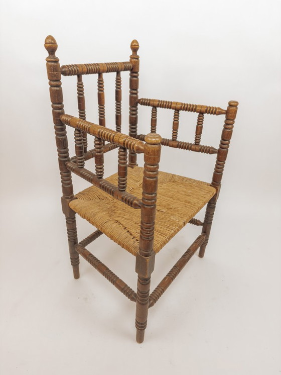Image 1 of Antique Bobbin chair with armrests