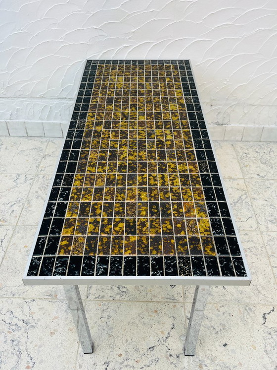 Image 1 of Salontafel in jaren 70-design, metallic keramiek