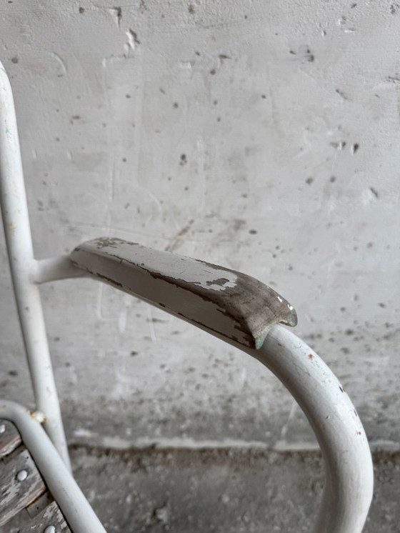 Image 1 of Set di 4 sedie da giardino in metallo vintage - Bianco invecchiato