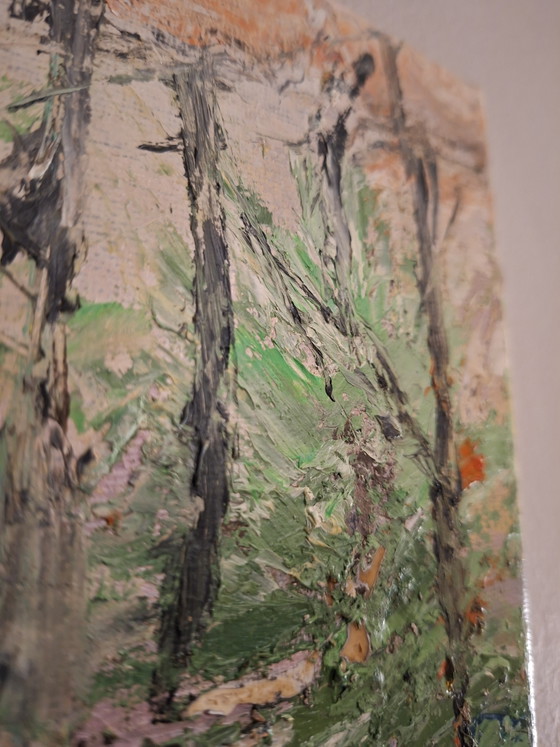 Stimmungsvolle Waldlandschaft – Farbenfrohes Gemälde mit Struktur – Stouwe K., Kunst, Wood, Canvas (photo 11 of 11)