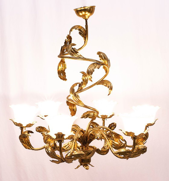 Lampadario floreale antico – Metallo, Oro (photo 2 of 6)