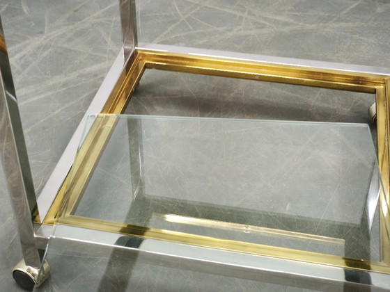 1970s Italian Chrome, Brass and Glass Nesting Tables, Set of Three – Side tables (photo 4 of 20)