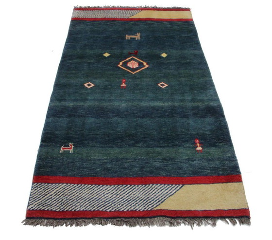 Image 1 of Original Perserteppich Gabbeh Ghashghai Orientteppich 203 cm x 110 cm Alt Natur