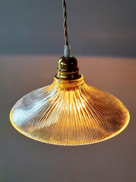 Image 1 of Holophane glazen hanglamp