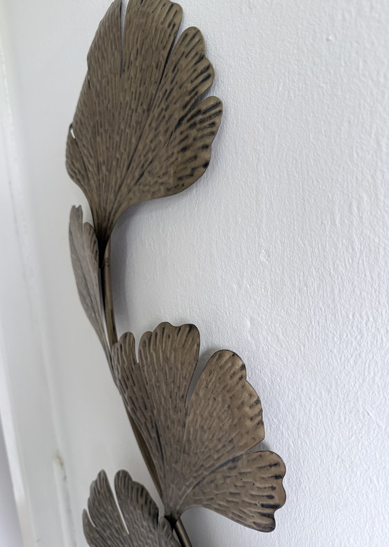 Image 1 of Mid-Century metal Ginkgo wall sculpture