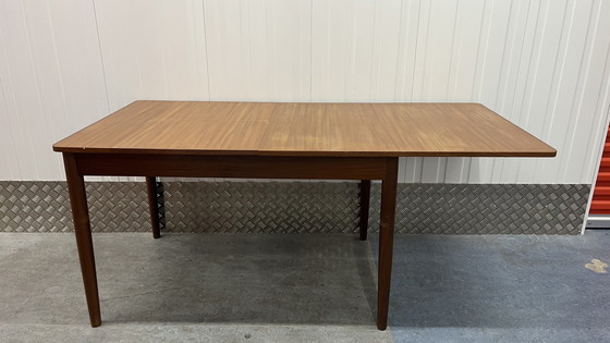 Image 1 of Vintage Mid - Century Extendable Dining Table Teak Wood