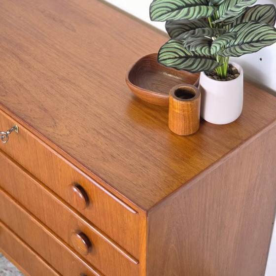 Scandinavian vintage teak Chest of drawers, 4 drawers, Wood, Brown (photo 14 of 20)