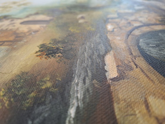 Image 1 of Splendido Dipinto Olio su Tela Paesaggio Arcadico di A. Velotti