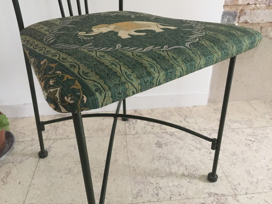 Image 1 of Stalen en stoffen tuinstoel