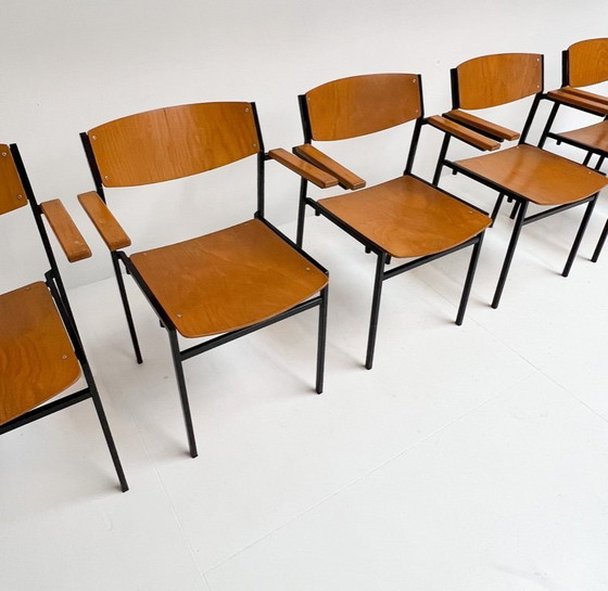 Image 1 of Set aus 6 stapelbaren Stühlen von Gijs van der Sluis, 1970er Jahre