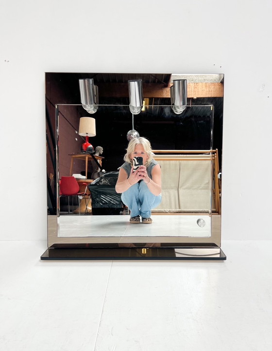 Image 1 of Midcentury Italian Makeup Mirror With Lighting, 1960s
