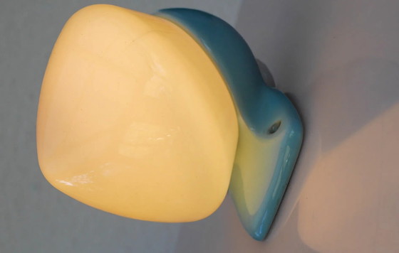 Grote mid-century moderne lichtblauwe badkamer wandlamp van Ifö – Jakobsson, Wandlampen, Porcelain (photo 14 of 15)