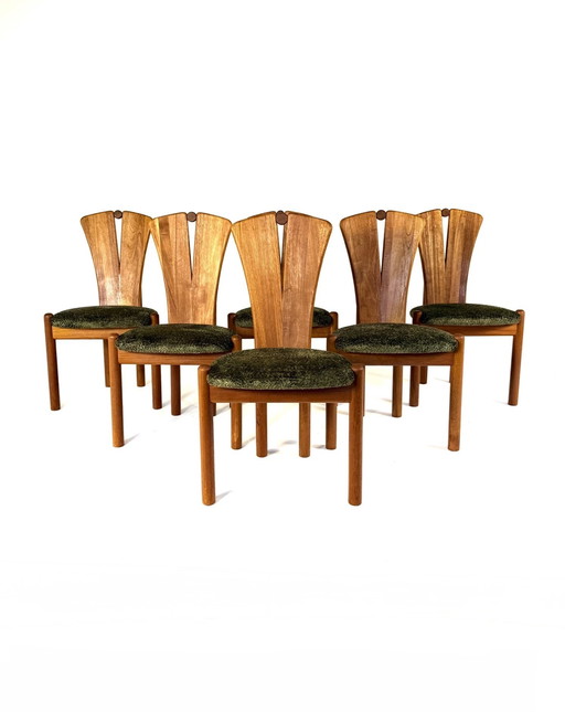 Set of 6 restored dining chairs, Ansanger Møbler '70
