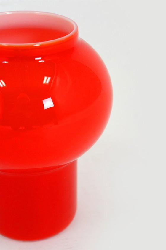 Image 1 of Vintage Red Glass Table Lamps attributed to Štěpán Tabery, Former Czechoslovakia, 1970s, Set of 2