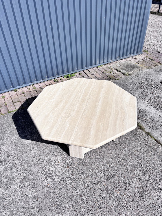 Image 1 of Table de salon vintage en travertin