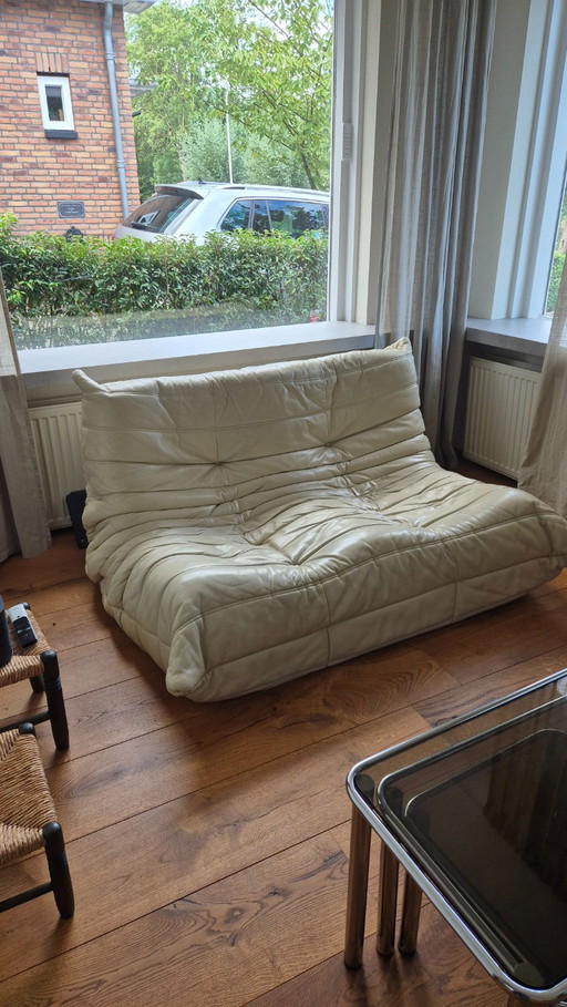 Ligne Roset 2 Zits Beige Leder
