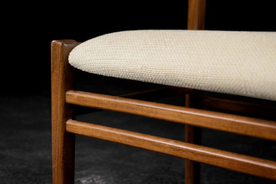 Image 1 of Chaises danoises vintage en teck et tissu beige, style moderne du milieu du siècle, années 1960, lot de 4