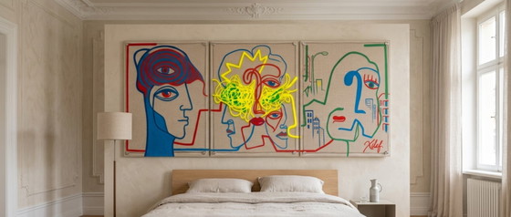 Monumental 3-part Light Sculpture (255x100 cm), Contemporary Pop Art on High-End Acrylic Glass, Art Prints (photo 4 of 6)