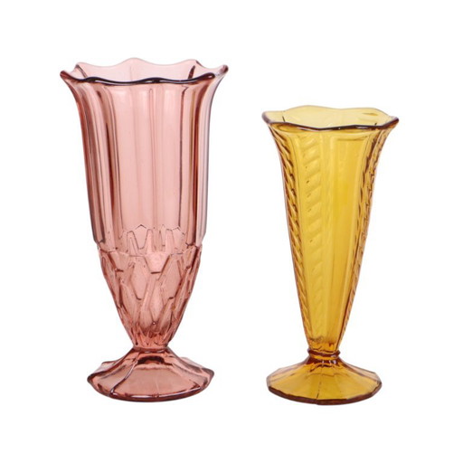 Pair of Colored Glass Vases from the Art Deco Period – vazen, Vintage (photo 2 of 12)