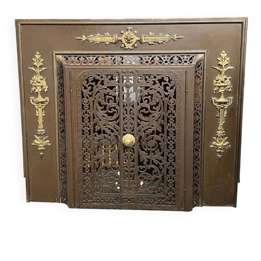 Kaminschutzgitter im Stil Napoleons III. – decoratieve objecten, Bronze, Brass