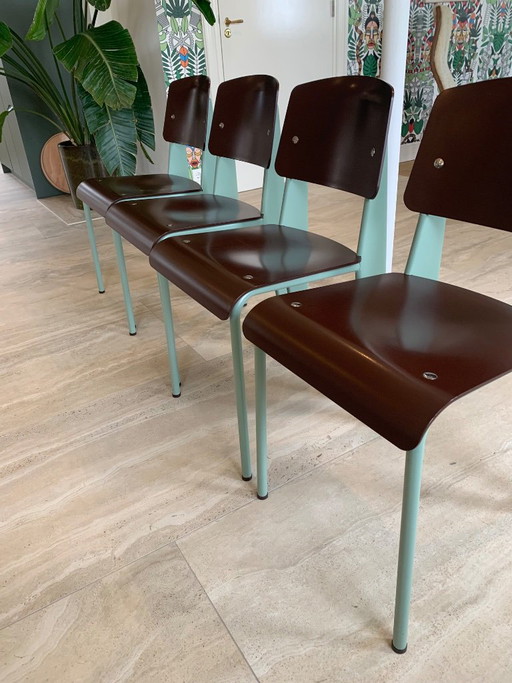 4x Prouvé Standard SP Stoelen van Vitra