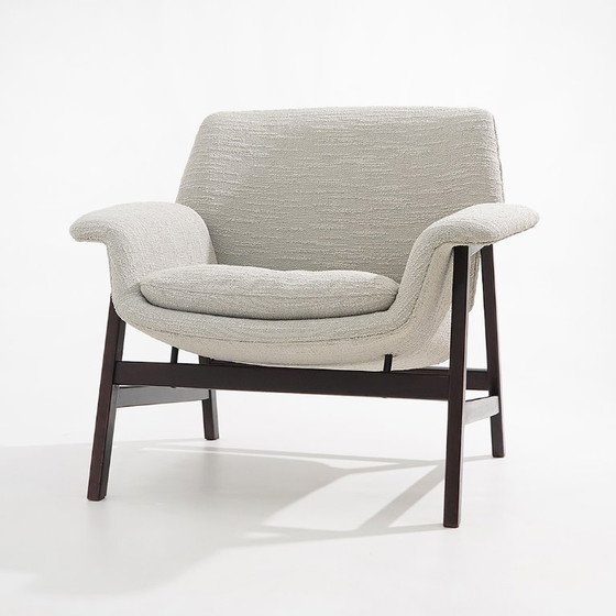 Poltrona „849“ di Gianfranco Frattini per Cassina, anni '50, Poltrone, Metallo, Beige (foto 3 di 12)