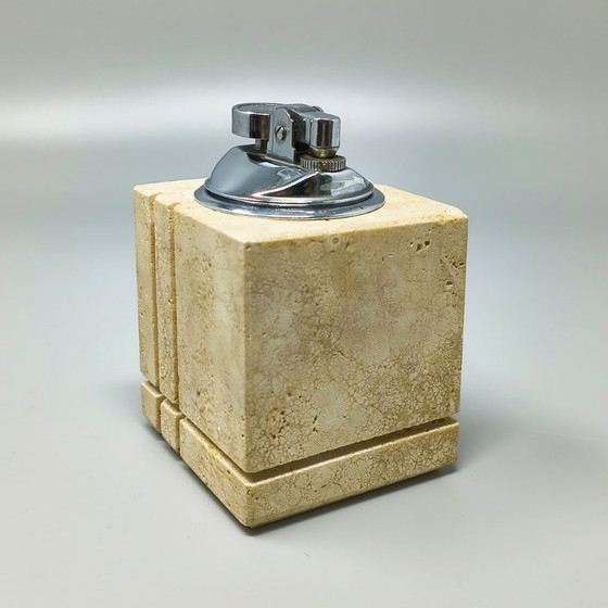 Image 1 of Seltenes Raucherset aus Travertin aus den 1970er Jahren von Enzo Mari für Fratelli Mannelli