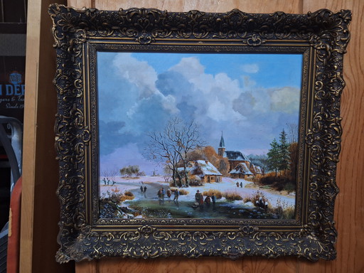 Winterlandschaft Öl auf Leinwand