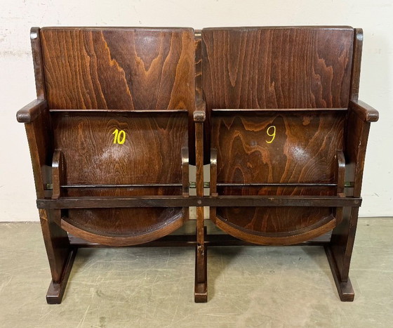 Image 1 of Vintage tweezits bioscoopbank van TON, jaren 60