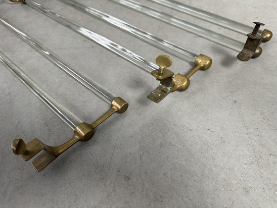 Image 1 of Porta asciugamani Art déco - vetro e ottone