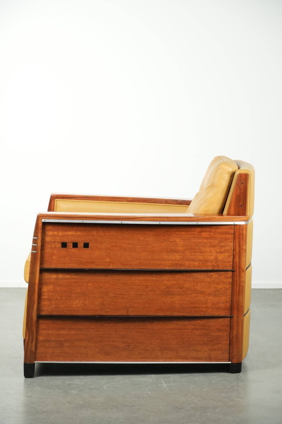 Image 1 of Fauteuil jaune de style Art déco, modèle Frank, de la série Decoforma, signé Schuitema, en bon état.