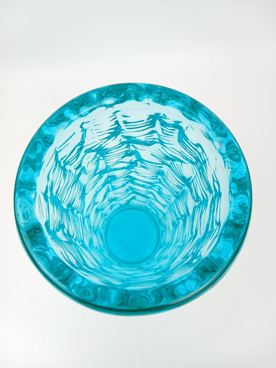 Beautiful Czech Moravia Vase by Vladislav Urban in Blue/Green – Glass (photo 3 of 6)