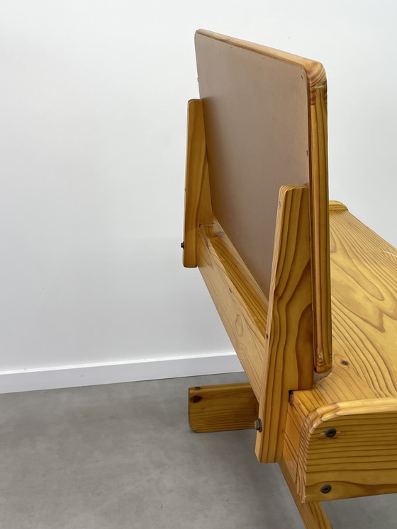 Image 1 of Brutalist Pine Dressing Table Sculptural Design 1970s