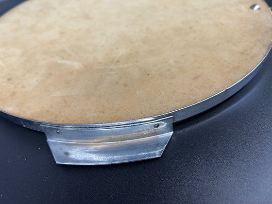 Image 1 of Specchio Art Déco e vassoio cromato