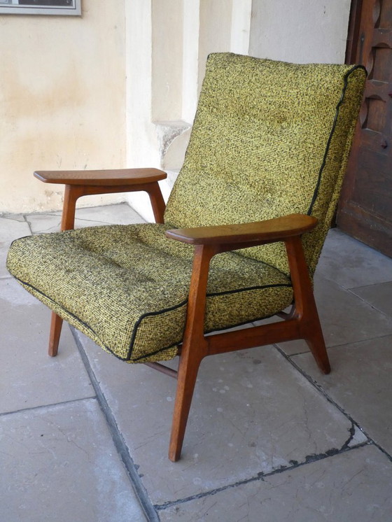 Image 1 of Poltrona in rovere modello Vendôme di Pierre Guariche per Airborne, 1954