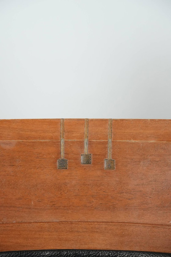 Image 1 of 4 x Schwarze Schuitema Art-Deco-Esszimmerstühle aus Leder mit Armlehnen aus der Decoforma-Serie