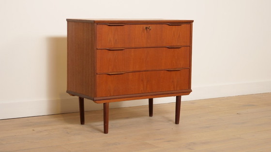 Image 1 of Vintage Deense ladekast | Teak | 3 lades