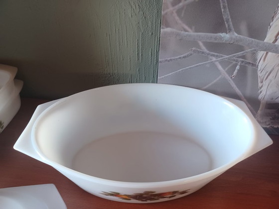 Image 1 of Vintage Arcopal France Oven Dish with Lid "Fruits de France