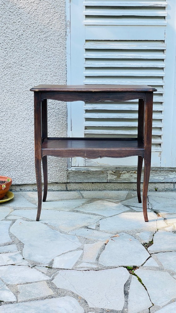 Image 1 of DESSERTE Mensola in legno massello e gambe curve VINTAGE