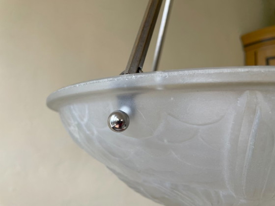 Noverdy Lampada a sospensione a ciotola francese Art Déco 1930 – Lampade a sospensione, Ottone (photo 9 of 12)