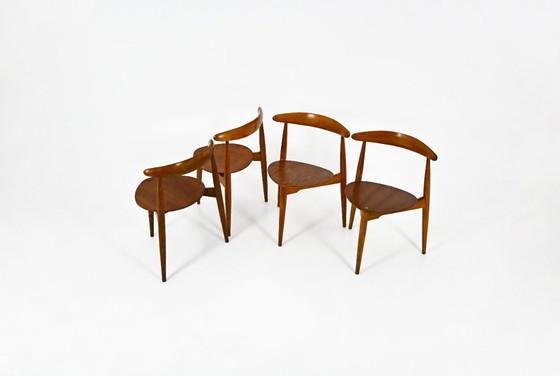 Image 1 of Sillas de comedor FH4103 de Hans J. Wegner para Fritz Hansen, década de 1950, juego de 4
