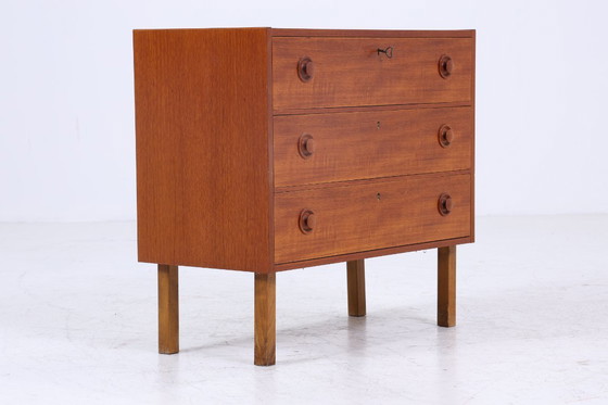 Image 1 of Prachtige teakhouten ladenkast Mid Century | vintage ladekast hout opbergruimte 60s 70s #07-55